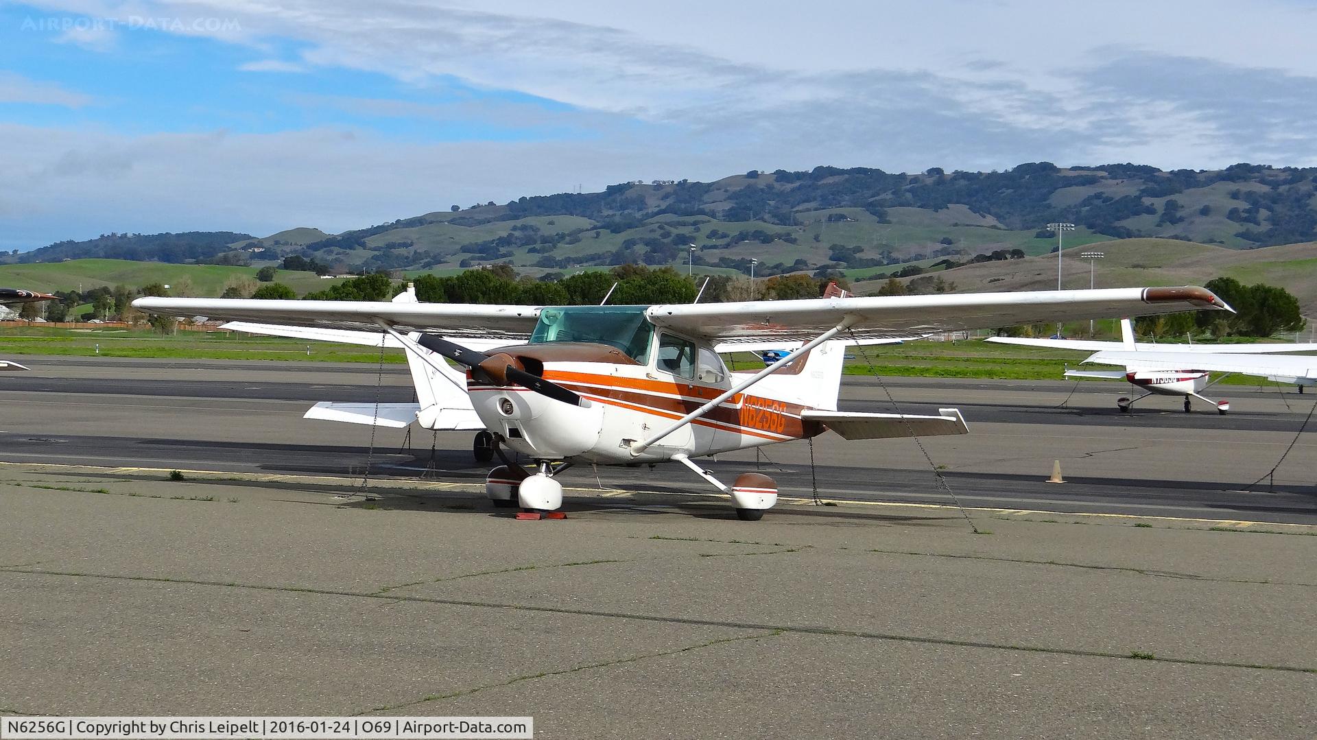 N6256G, 1979 Cessna 172N C/N 17273583, Locally-based 1979 Cessna 172N parked at its tie down at Petaluma Municipal Airport, Petaluma, CA.