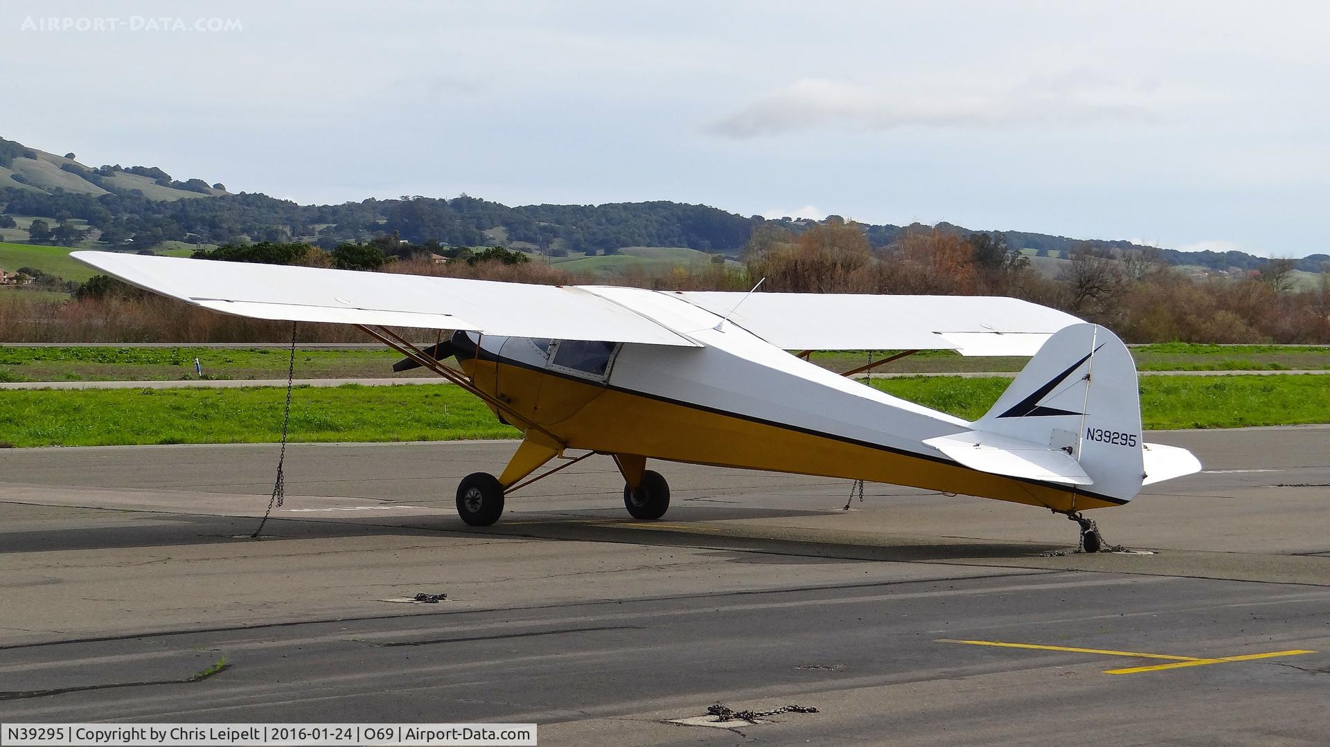 N39295, 1945 Taylorcraft BC12-D C/N 6548, Santa Rosa-based 1945 Taylorcraft BC12-D parked on the visitors ramp at Petaluma Municipal Airport, Petaluma, CA.