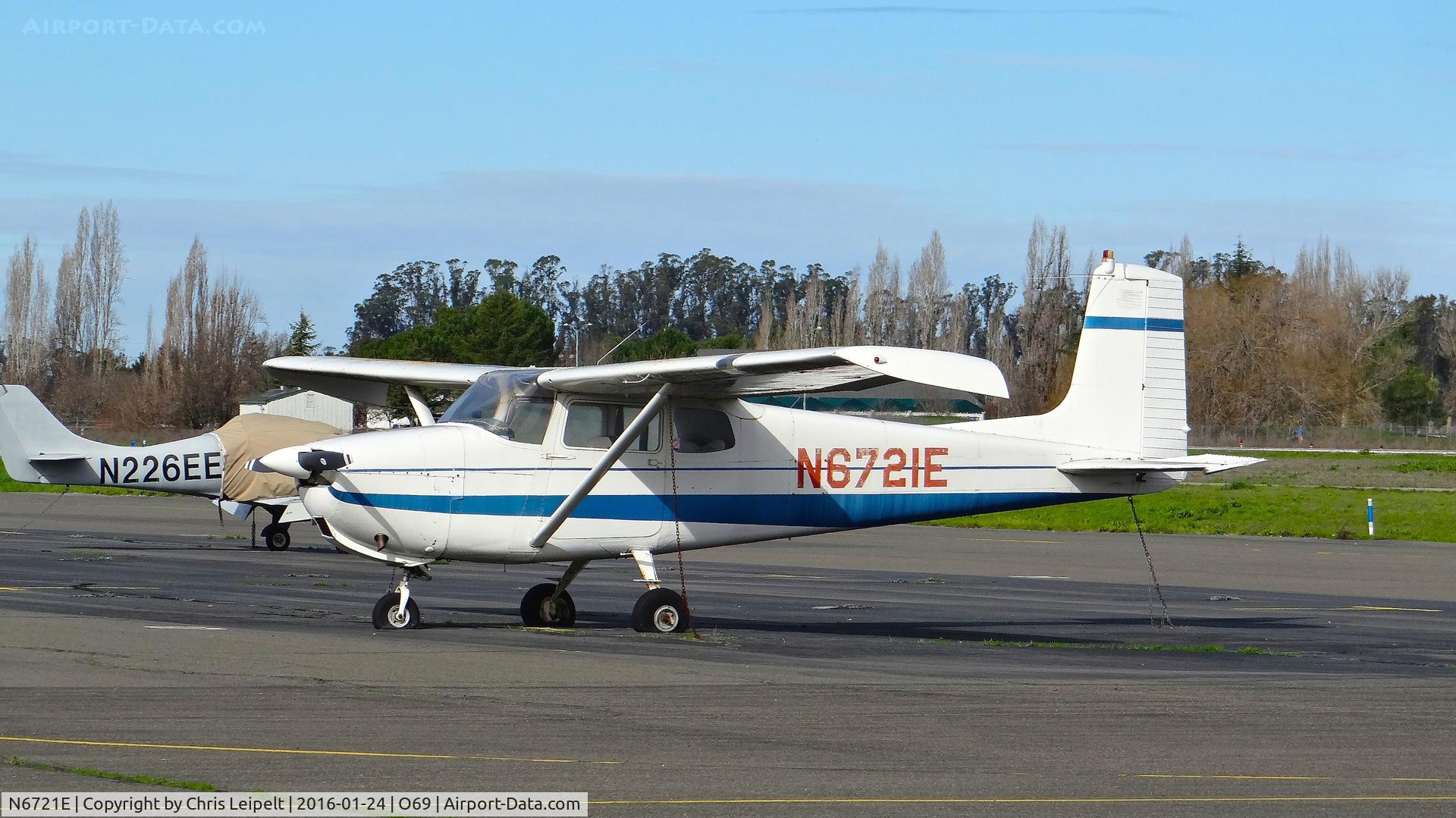N6721E, 1959 Cessna 175 Skylark C/N 56221, Locally-based 1959 Cessna 175 looking in miserable condition at Petaluma Municipal Airport, Petaluma, CA.