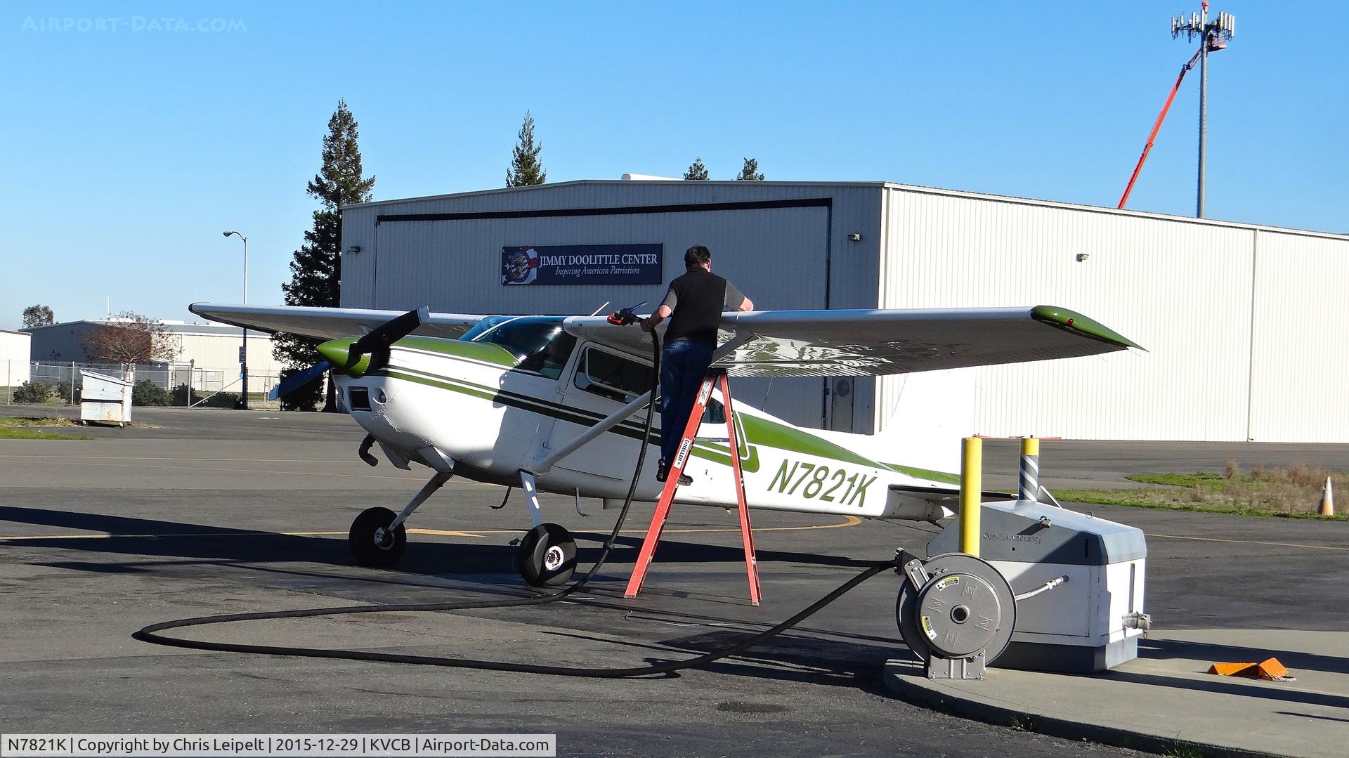 N7821K, 1976 Cessna 180J C/N 18052755, California-based 1976 Cessna 180J stopping in for fuel at Nut Tree Airport, Vacaville, CA.