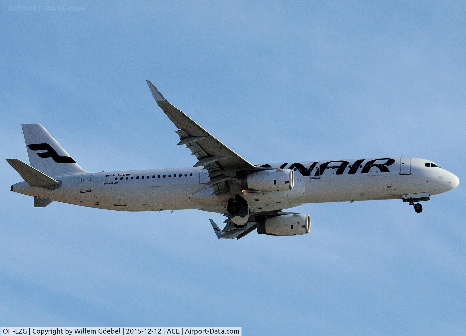 OH-LZG, 2013 Airbus A321-231 C/N 5758, Take off from Lanzarote airport