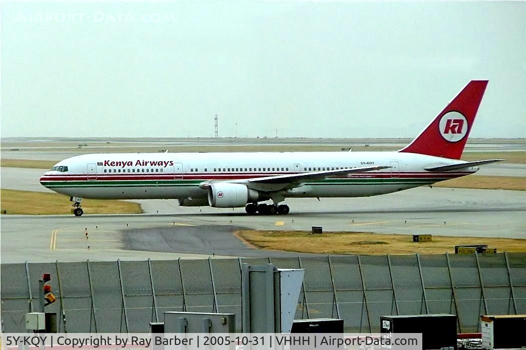 5Y-KQY, 2001 Boeing 767-36N/ER C/N 30841, Boeing 767-36NER [30841] (Kenya Airways) Hong Kong International~B 31/10/2005