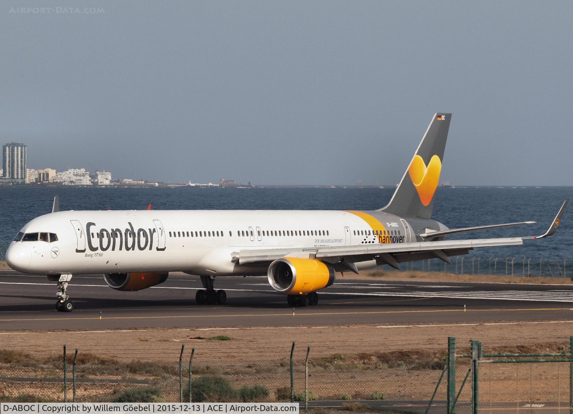 D-ABOC, 1998 Boeing 757-330 C/N 29015, Taxi to the gate of airport of Lanzarote