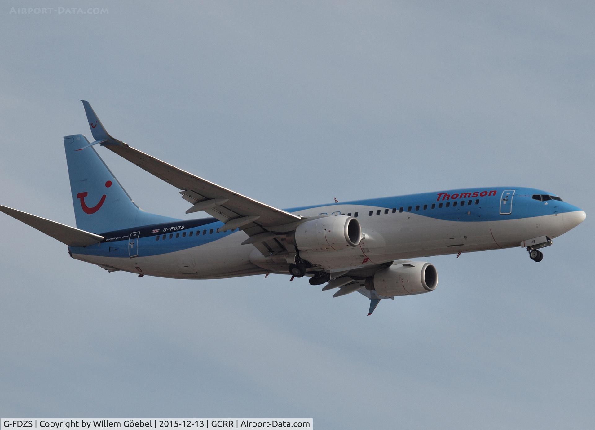 G-FDZS, 2009 Boeing 737-8K5 C/N 35147, Take off from airport of Lanzarote