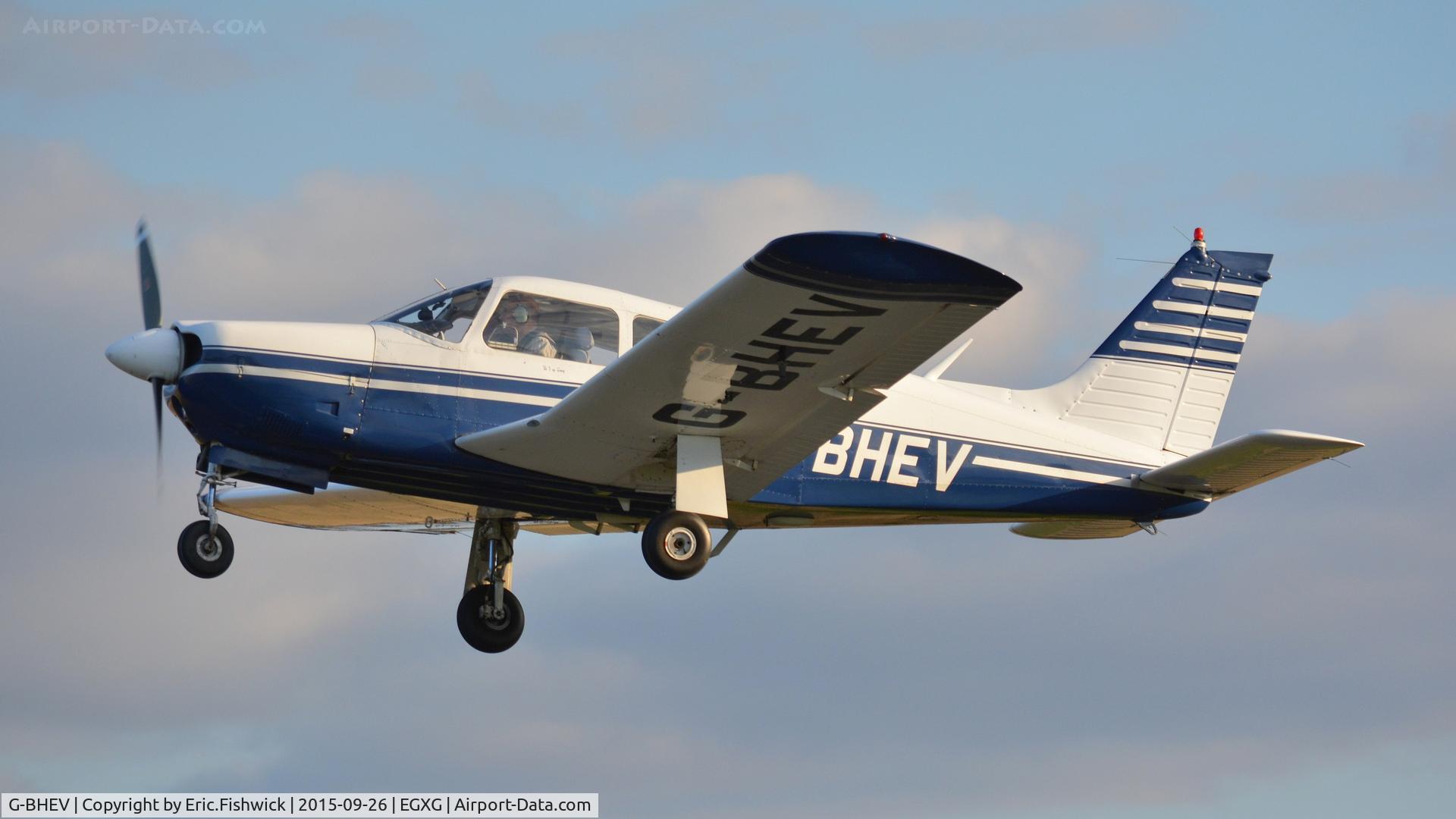 G-BHEV, 1974 Piper PA-28R-200-2 Cherokee Arrow II C/N 28R-7435159, 41. G-BHEV departing The Yorkshire Air Show, Church Fenton, Sept. 2015.