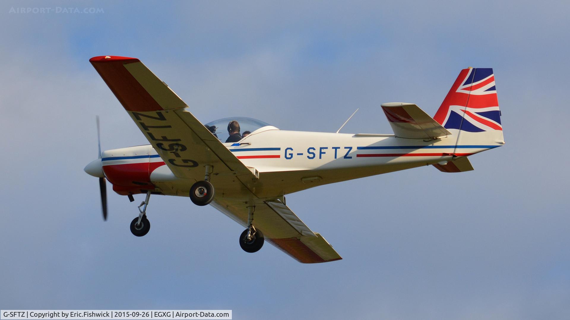 G-SFTZ, 1983 Slingsby T-67M Firefly C/N 2000, 41. G-SFTZ departing The Yorkshire Air Show, Church Fenton, Sept. 2015.