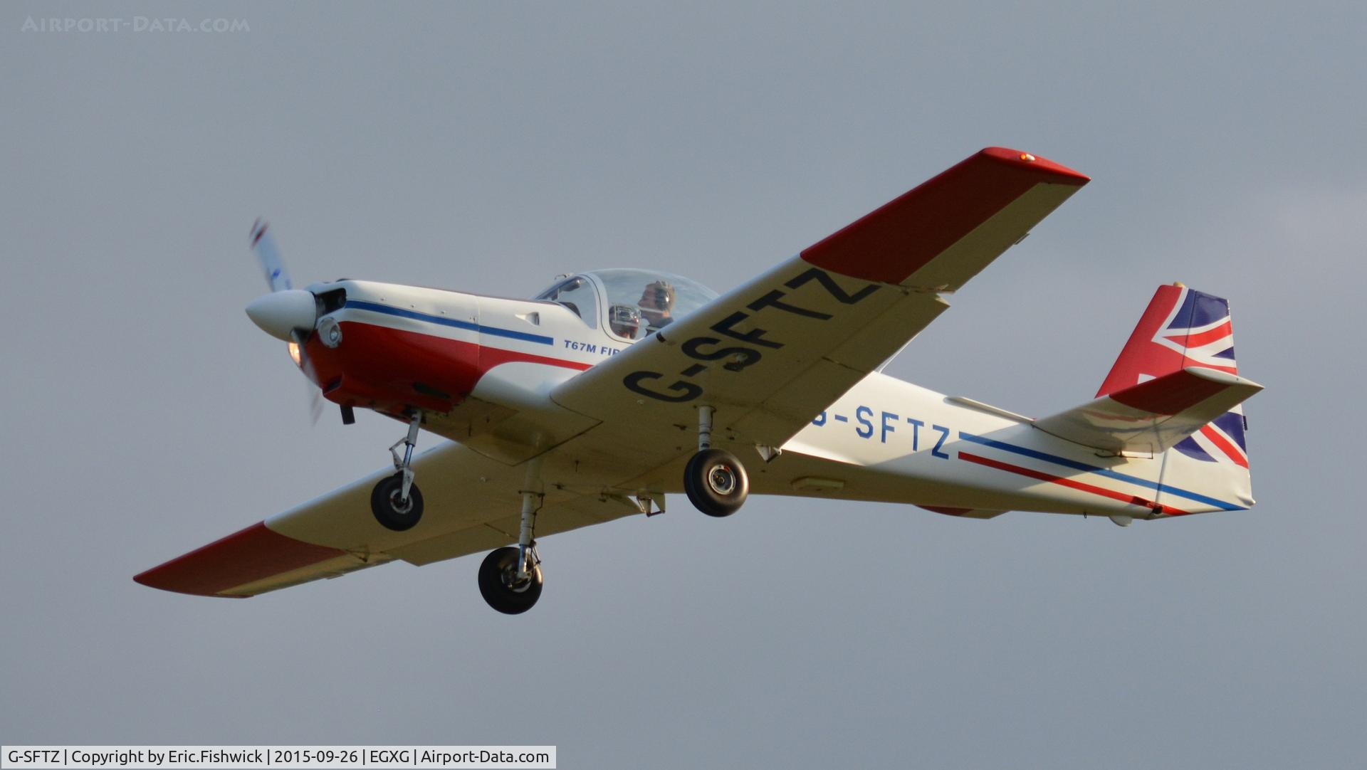G-SFTZ, 1983 Slingsby T-67M Firefly C/N 2000, 44. G-SFTZ departing The Yorkshire Air Show, Church Fenton, Sept. 2015.
