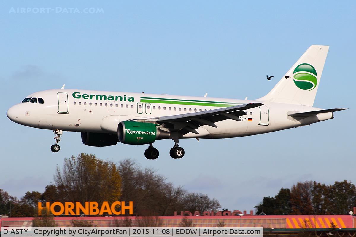 D-ASTY, 2008 Airbus A319-112 C/N 3407, Germania (GMI/ST)