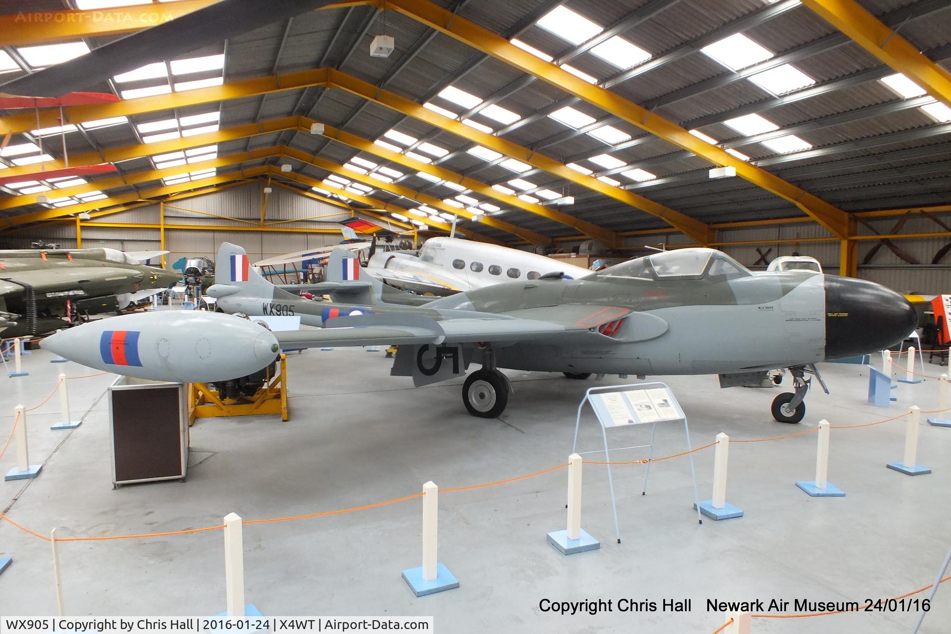 WX905, De Havilland DH-112 Venom NF.3 C/N Not found WX905, at the Newark Air Museum
