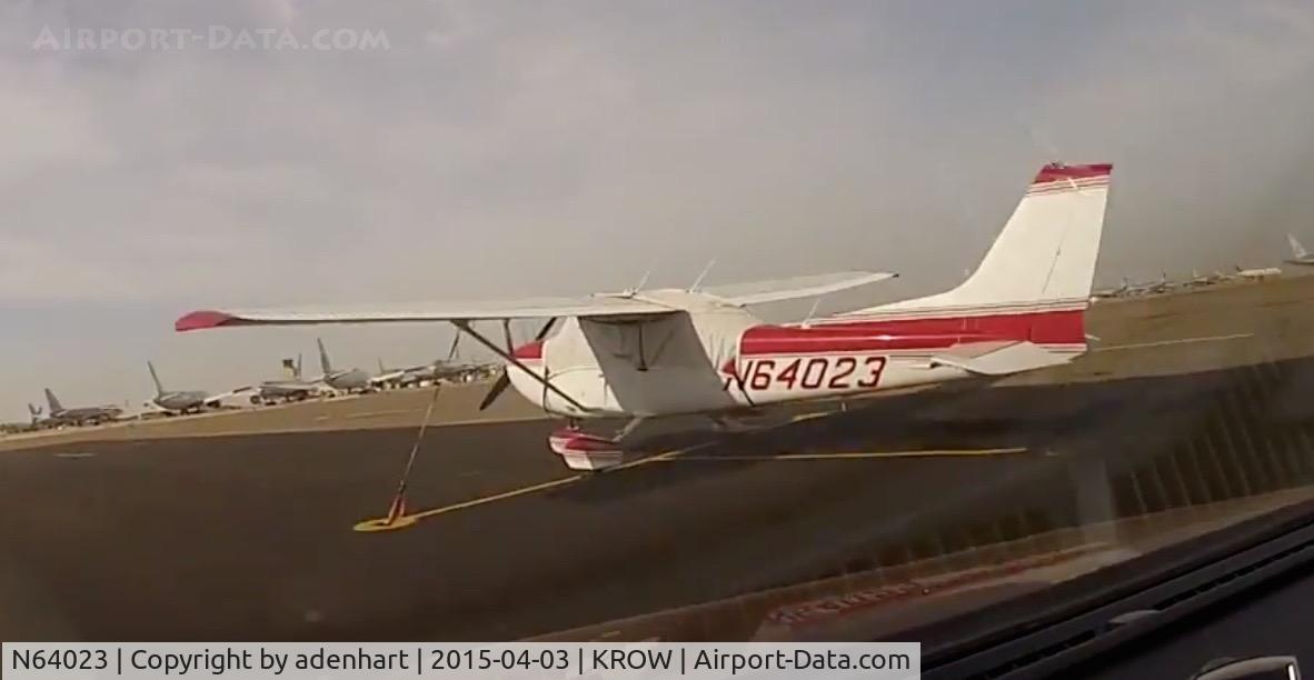 N64023, 1975 Cessna 172M C/N 17264969, N64023 at KROW, April 3rd 2015. Next destination: KSPS