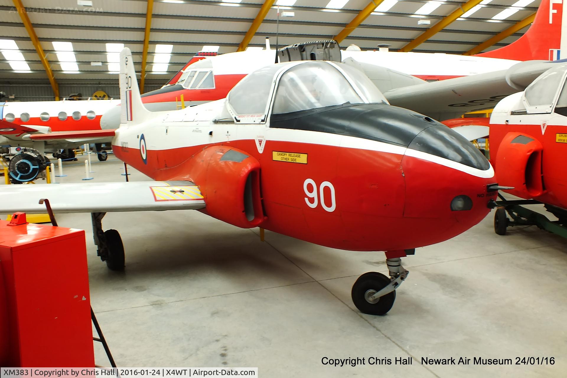 XM383, 1959 Hunting P-84 Jet Provost T.3A C/N PAC/W/6610, at the Newark Air Museum