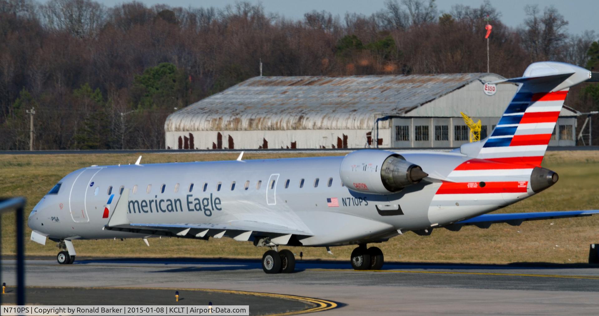 N710PS, 2004 Bombardier CRJ-701 (CL-600-2C10) Regional Jet C/N 10167, Taxi CLT