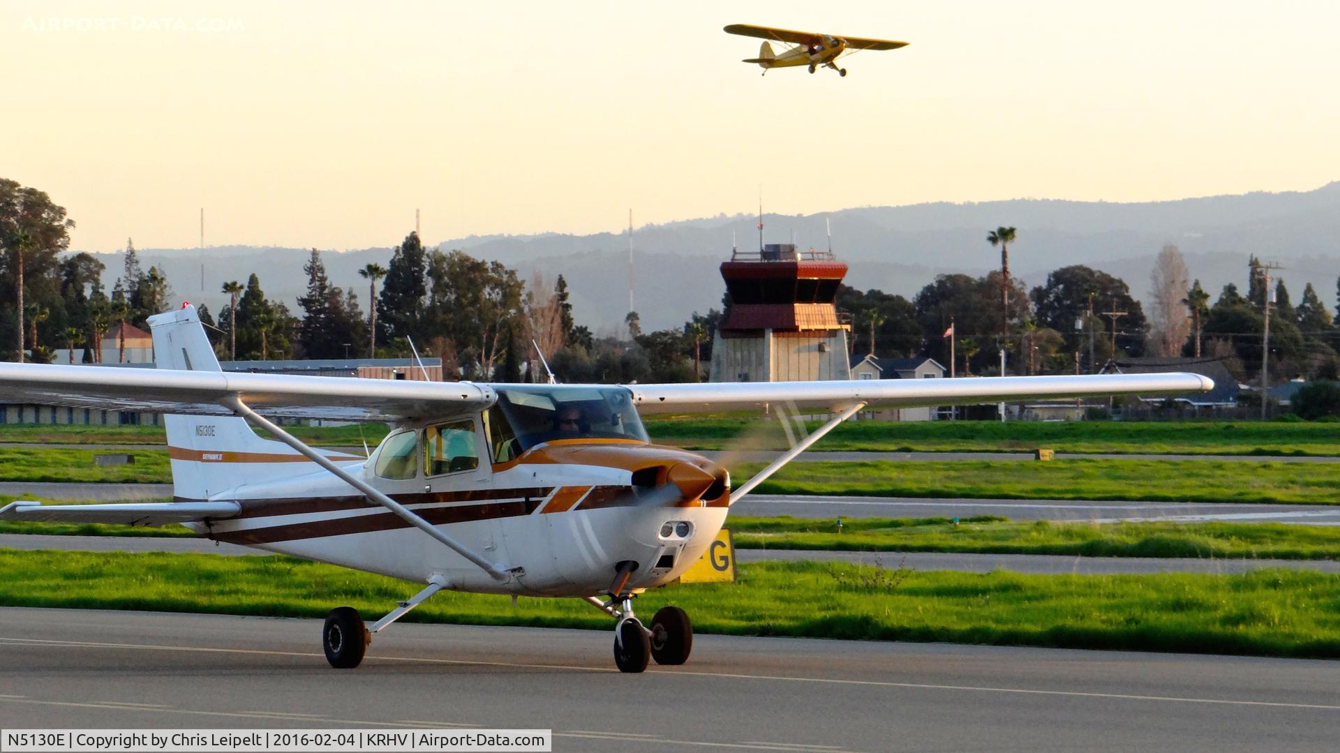 N5130E, 1978 Cessna 172N C/N 17271725, Locally-based 1978 Cessna 172N taxing in after landing at Reid Hillview Airport, San Jose, CA.