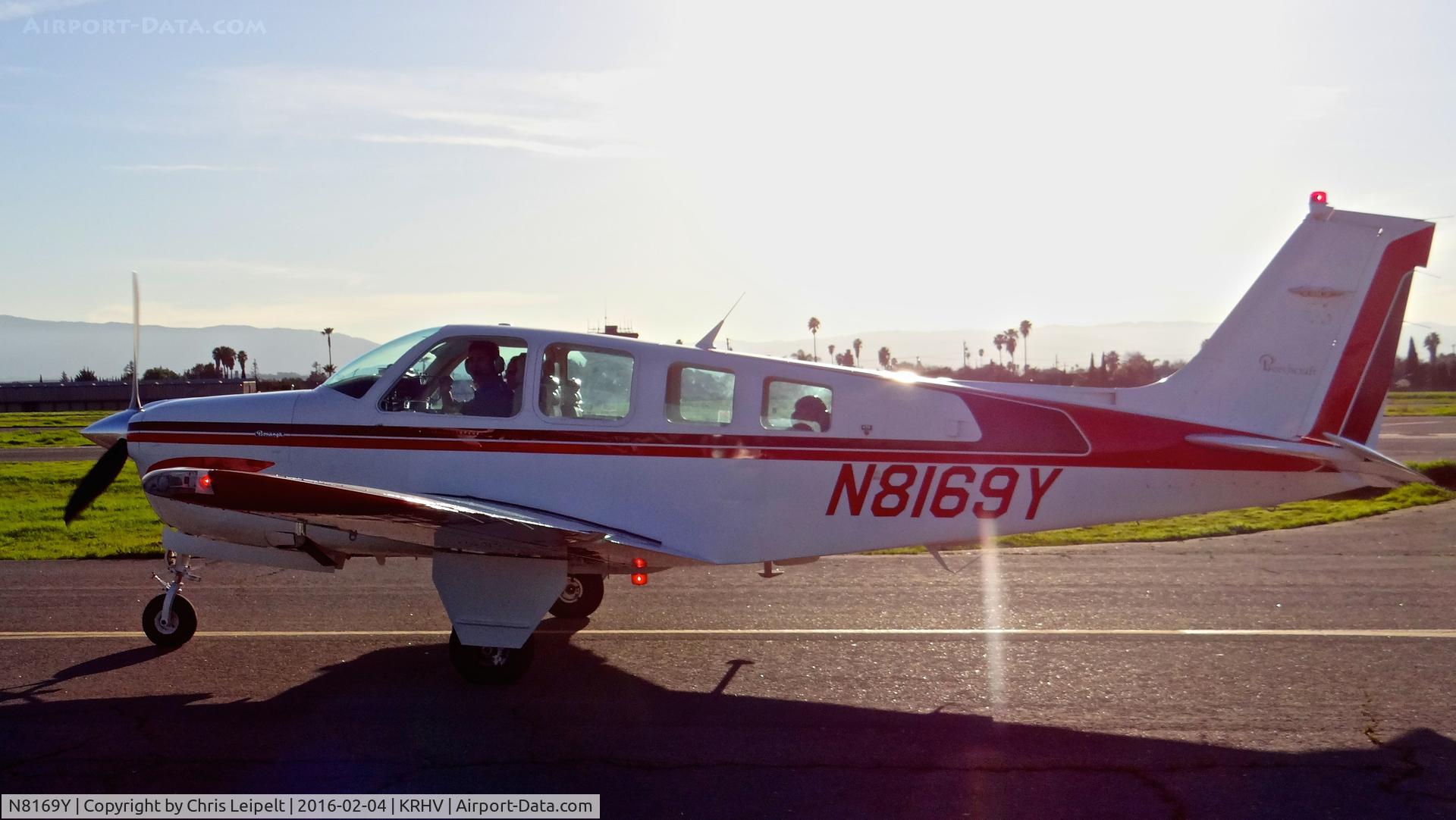 N8169Y, 1991 Beech A36 Bonanza 36 C/N E-2598, Locally-based 1991 Beehcraft A36 Bonanza taxing out for departure at Reid Hillview Airport, San Jose, CA.