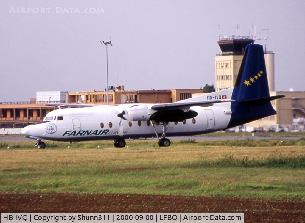 HB-IVQ, 1969 Fokker F-27-500 Friendship C/N 10425, Lining up rwy 33R for departure...