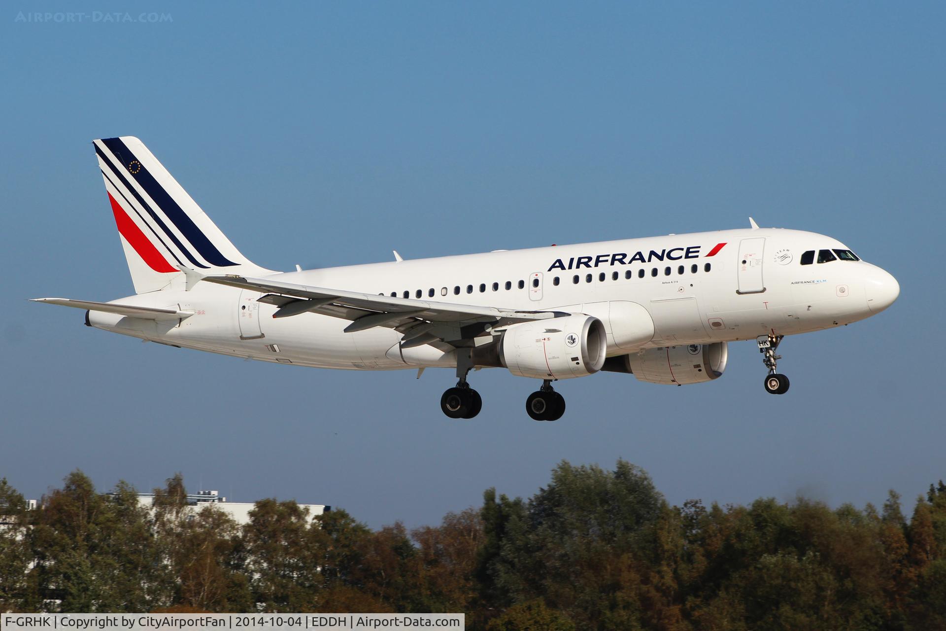 F-GRHK, 2000 Airbus A319-111 C/N 1190, Air France (AFR/AF)