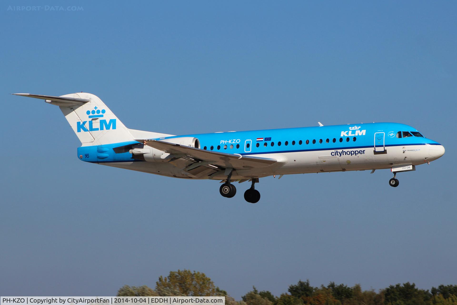 PH-KZO, 1995 Fokker 70 (F-28-0070) C/N 11538, KLM Cityhopper (KLM/KL)