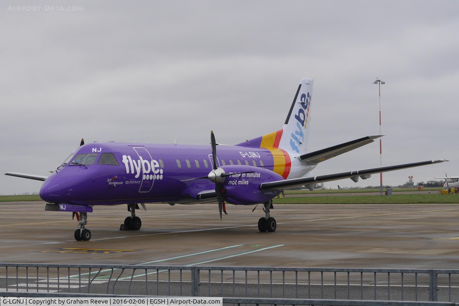 G-LGNJ, 1989 Saab 340B C/N 340B-173, Freshly painted in a new scheme, that of Flybe.