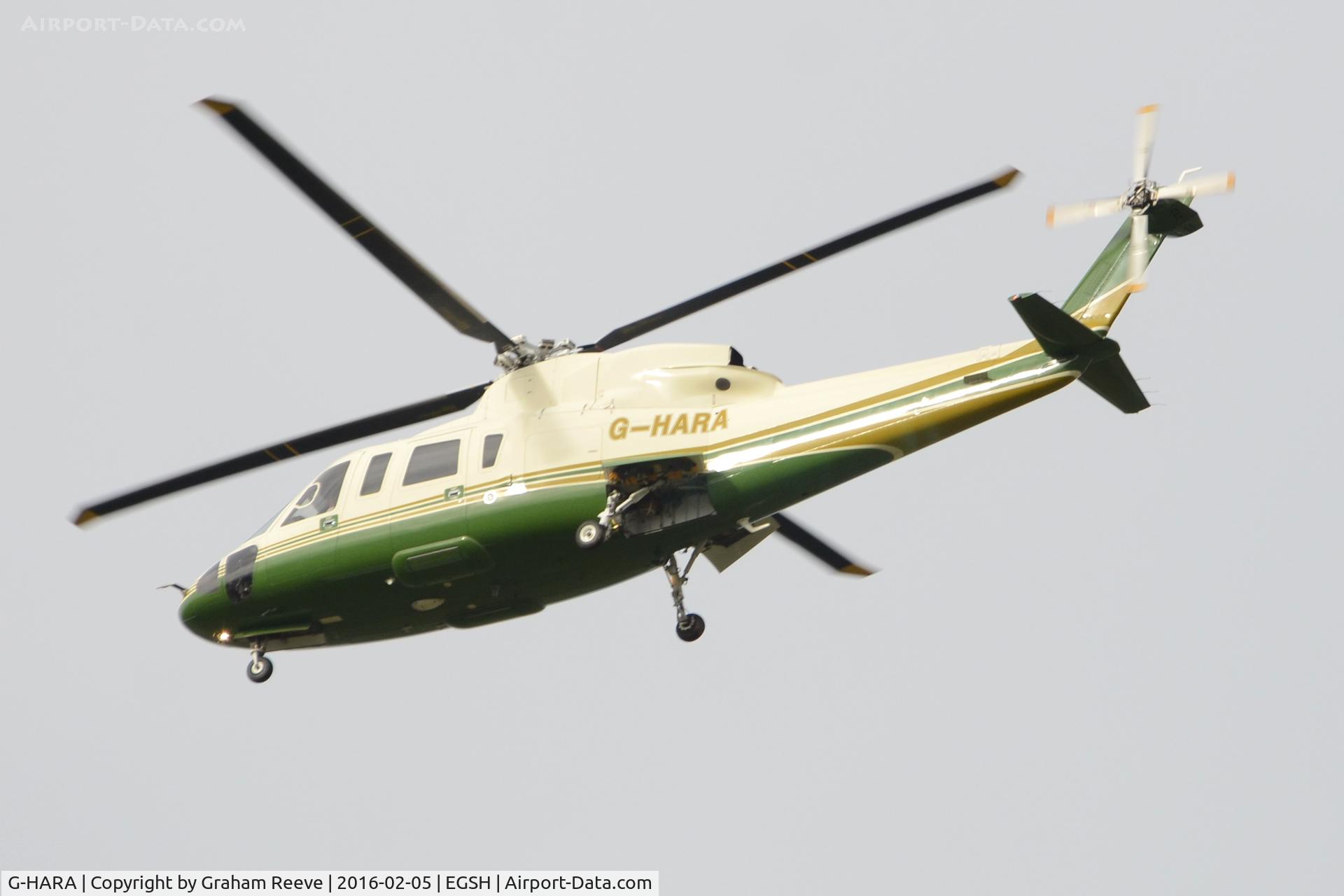 G-HARA, 2007 Sikorsky S-76C C/N 760684, Landing at Norwich.