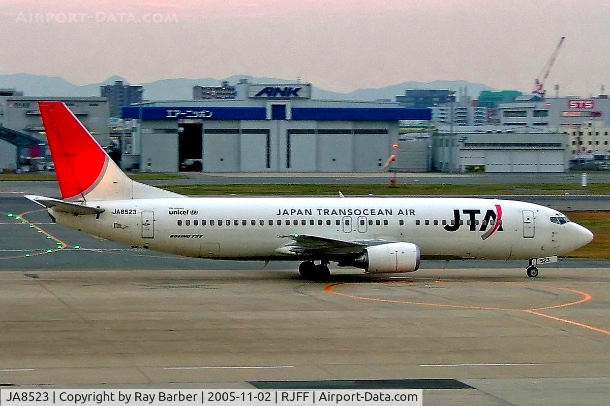JA8523, 1994 Boeing 737-4Q3 C/N 26603, Boeing 737-4Q3 [26603] (Japan Transocean Air) Fukuoka~JA 02/11/2005. Taken as the sun was beginning to set.