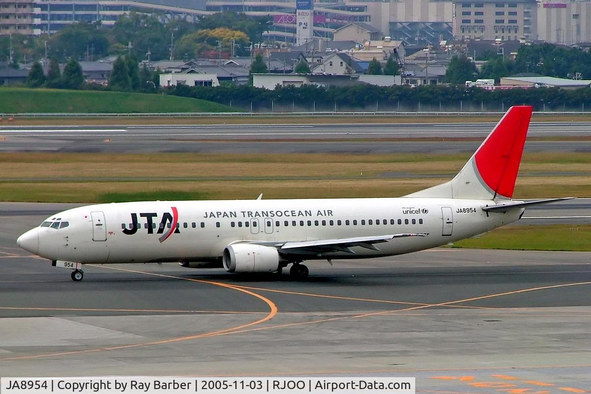 JA8954, 1990 Boeing 737-4K5 C/N 24130, Boeing 737-4K5 [24130] (Japan Transocean Air) Osaka-Itami~JA 03/11/2005