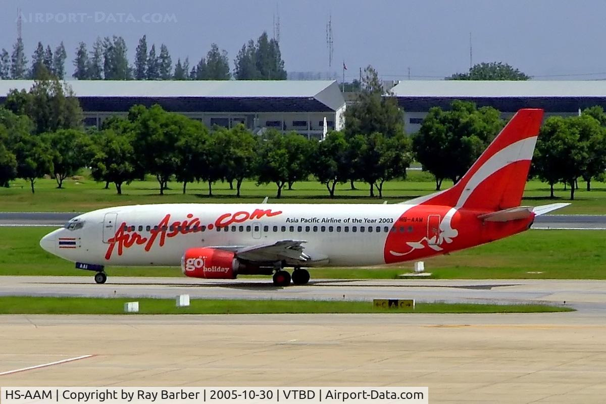 HS-AAM, 1986 Boeing 737-301 C/N 23233, Boeing 737-301 [23233] (Thai Air Asia) Bangkok-International~HS 30/10/2005. Nose wheel door has AAI on it.