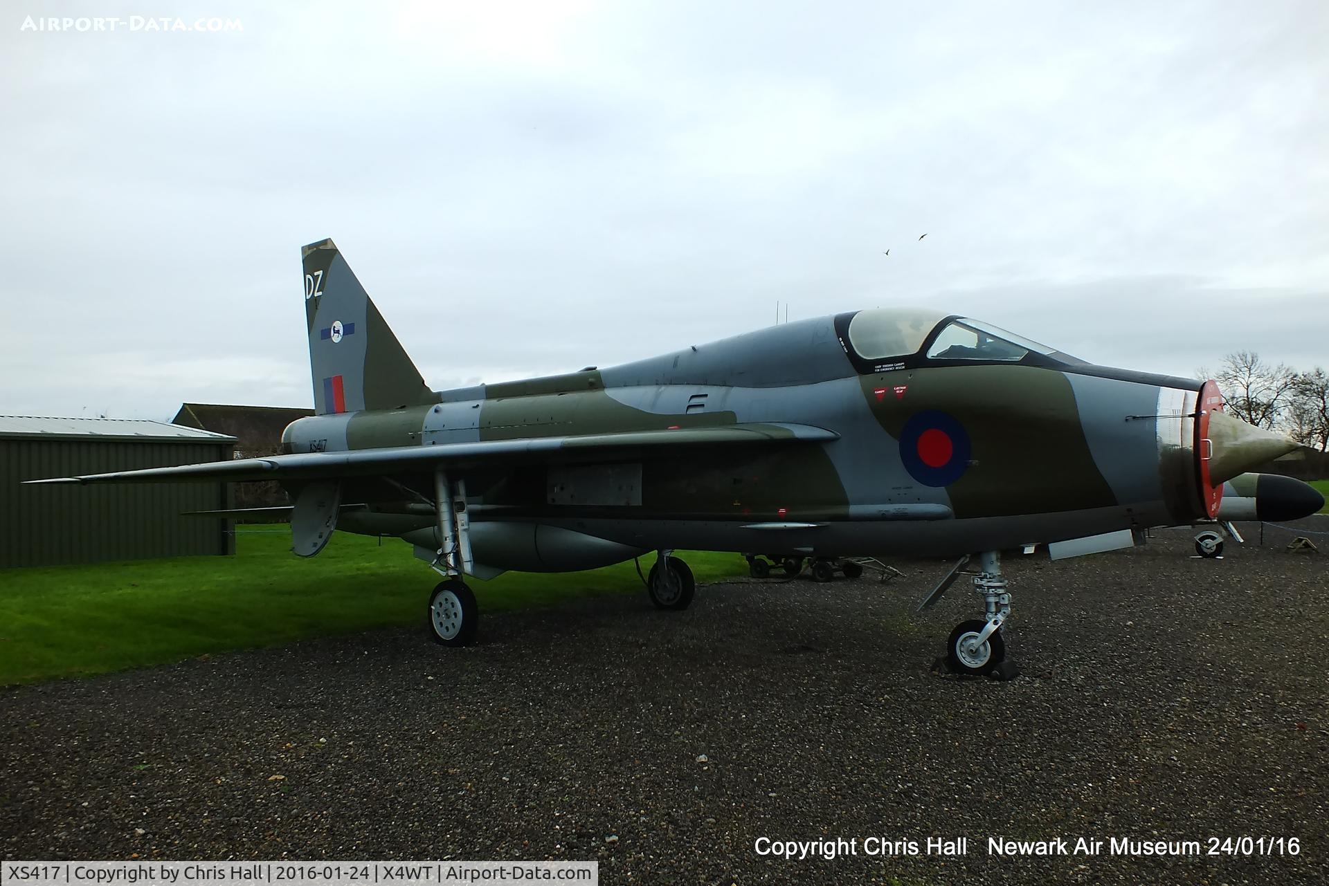 XS417, 1964 English Electric Lightning T.5 C/N 95002, at the Newark Air Museum