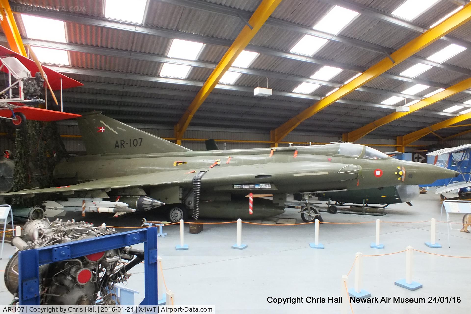 AR-107, 1971 Saab RF-35 Draken C/N 35-1107, at the Newark Air Museum