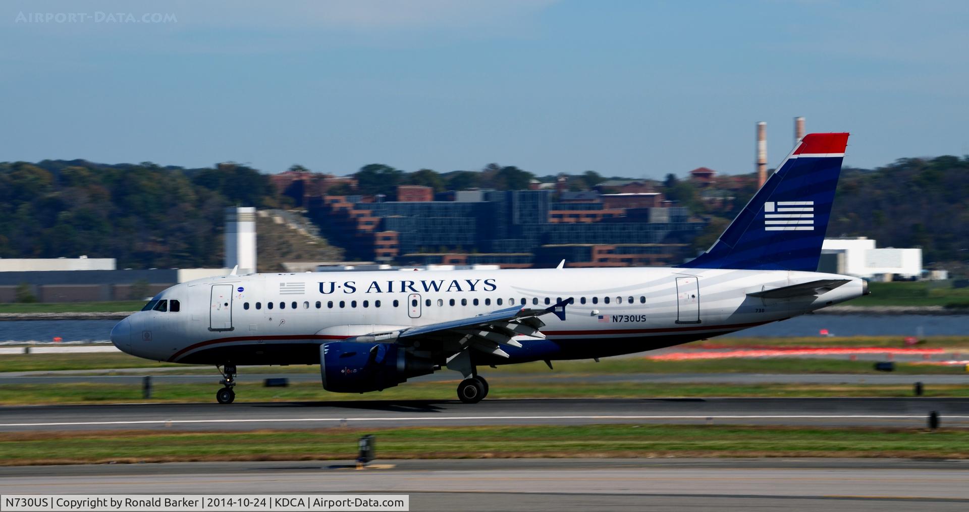 N730US, 2000 Airbus A319-112 C/N 1182, Landing roll National
