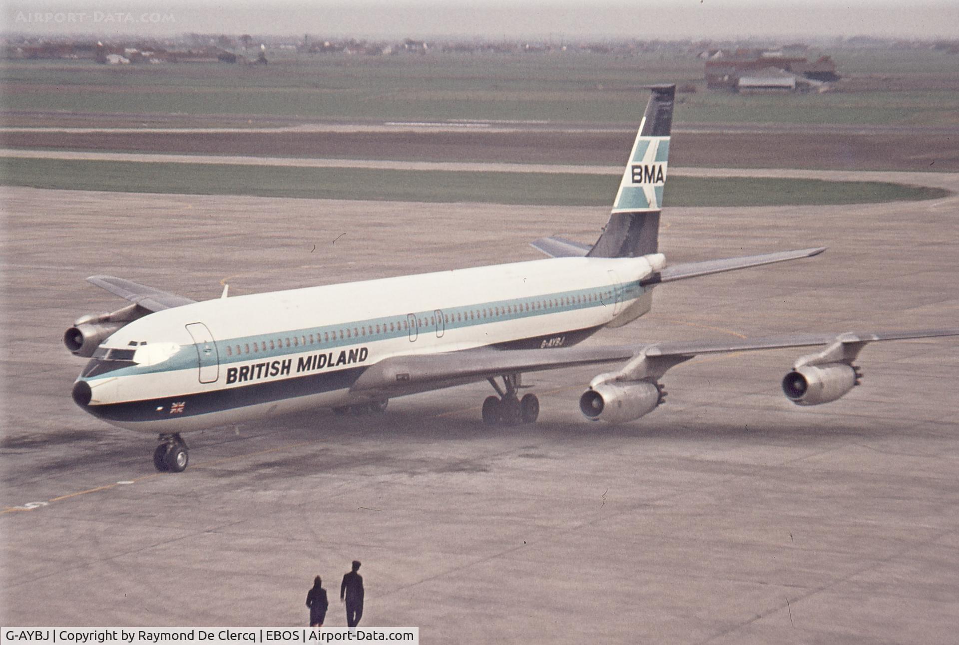 G-AYBJ, 1959 Boeing 707-321 C/N 17597, G-AYBJ at Ostend in early 1970s.