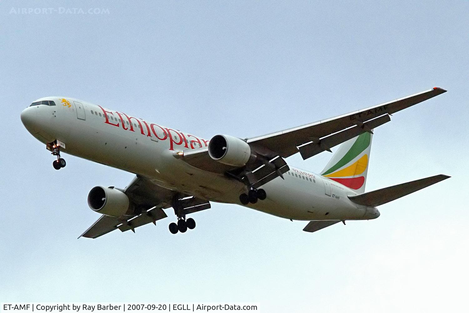 ET-AMF, 2000 Boeing 767-3BG/ER C/N 30563, Boeing 767-3BGER [30563] (Ethiopian Airlines) Home~G 20/09/2007. On approach 27R.