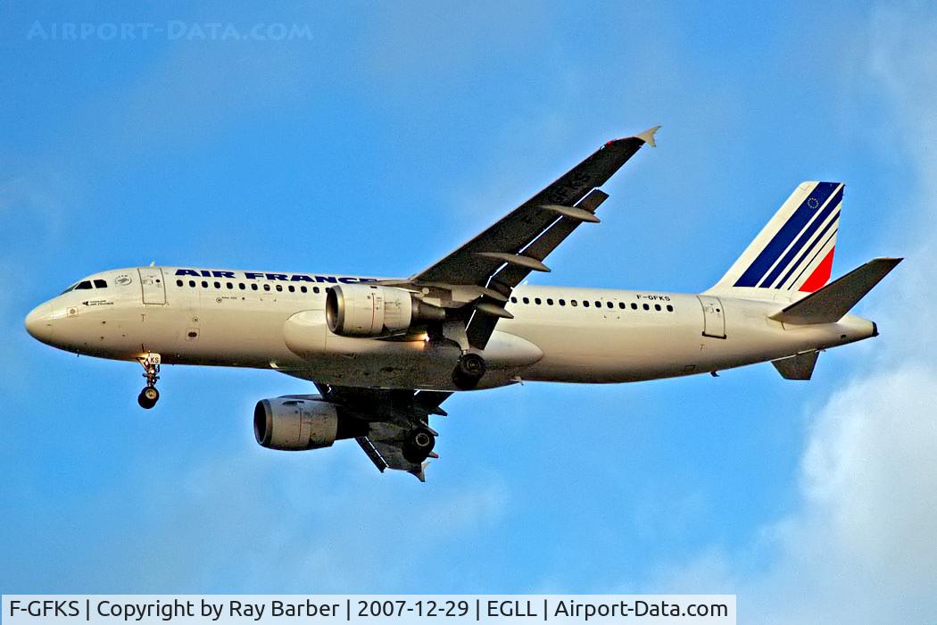 F-GFKS, 1991 Airbus A320-211 C/N 0187, Airbus A320-211 [0187] (Air France) Home~G 29/12/2007. On approach 27R.