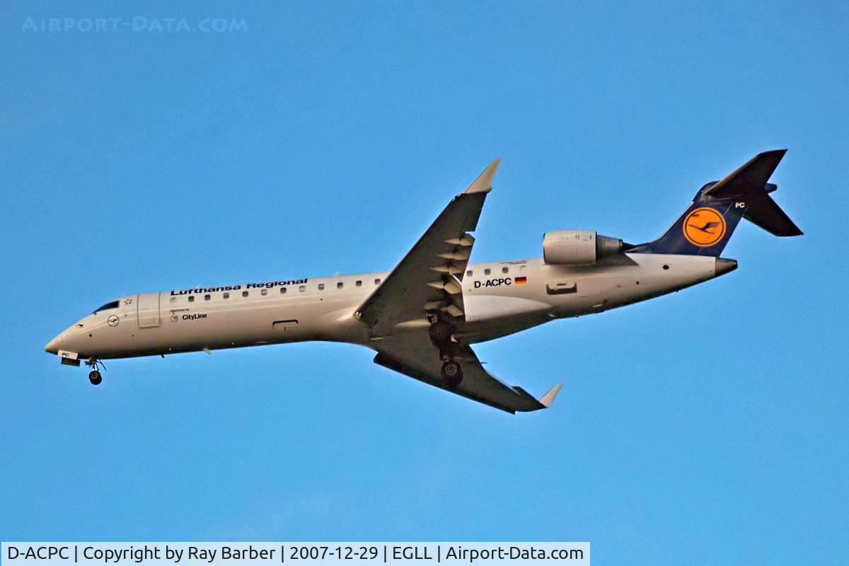 D-ACPC, 2001 Canadair CRJ-701ER (CL-600-2C10) Regional Jet C/N 10014, Canadair CRJ-700 [10014] (Lufthansa Regional) Home~G 29/12/2007. On approach 27R.