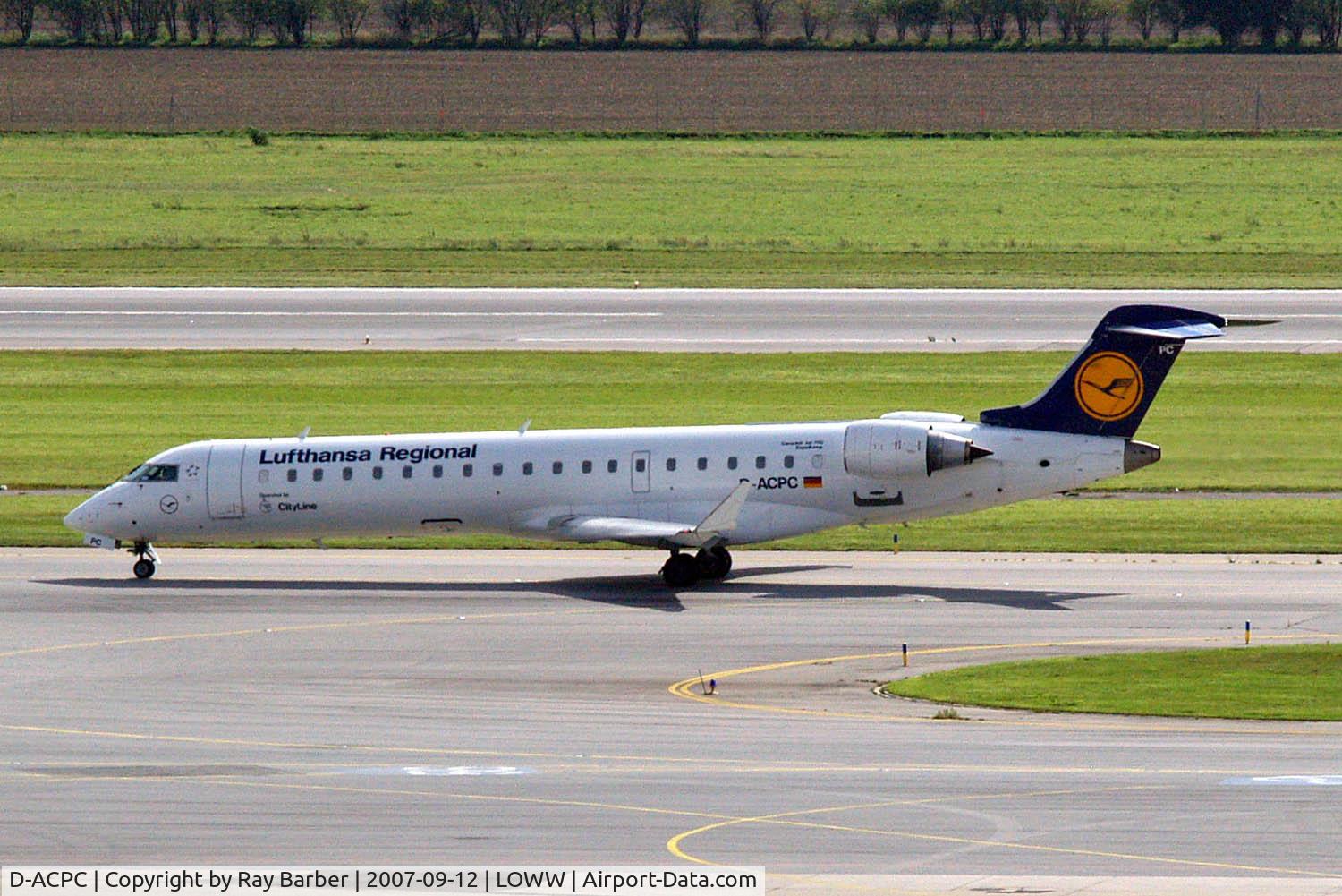 D-ACPC, 2001 Canadair CRJ-701ER (CL-600-2C10) Regional Jet C/N 10014, Canadair CRJ-700 [10014] (Lufthansa Regional) Vienna-Schwechat~OE 12/09/2007