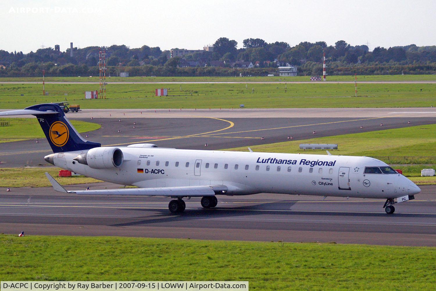 D-ACPC, 2001 Canadair CRJ-701ER (CL-600-2C10) Regional Jet C/N 10014, Canadair CRJ-700 [10014] (Lufthansa Regional) Vienna-Schwechat~OE 15/09/2007
