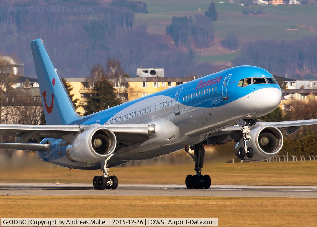 G-OOBC, 2003 Boeing 757-28A C/N 33098, Powerful takeoff from SZG.