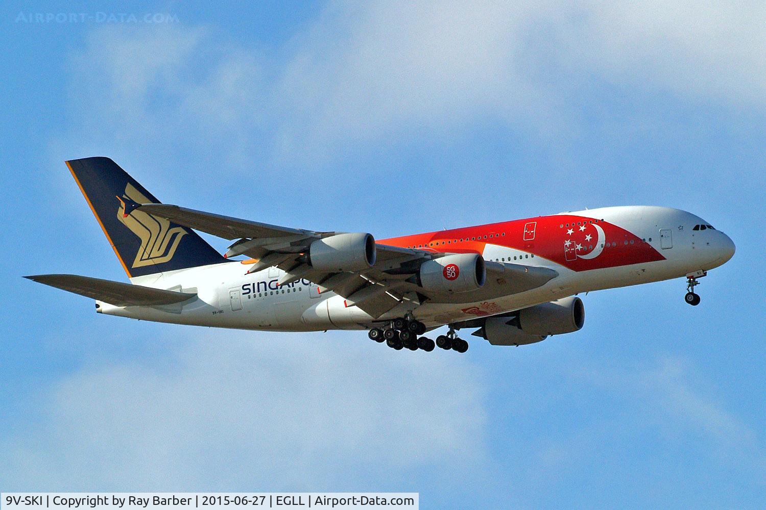 9V-SKI, 2009 Airbus A380-841 C/N 034, Airbus A380-841 [034] (Singapore Airlines) Home~G 27/06/2015. On approach 27L.