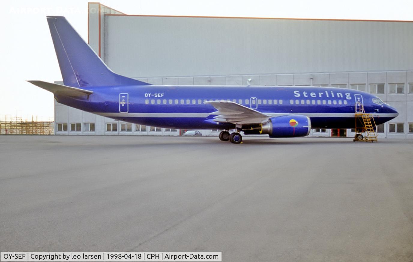 OY-SEF, 1992 Boeing 737-382 C/N 25162, Copenhagen 18.4.98