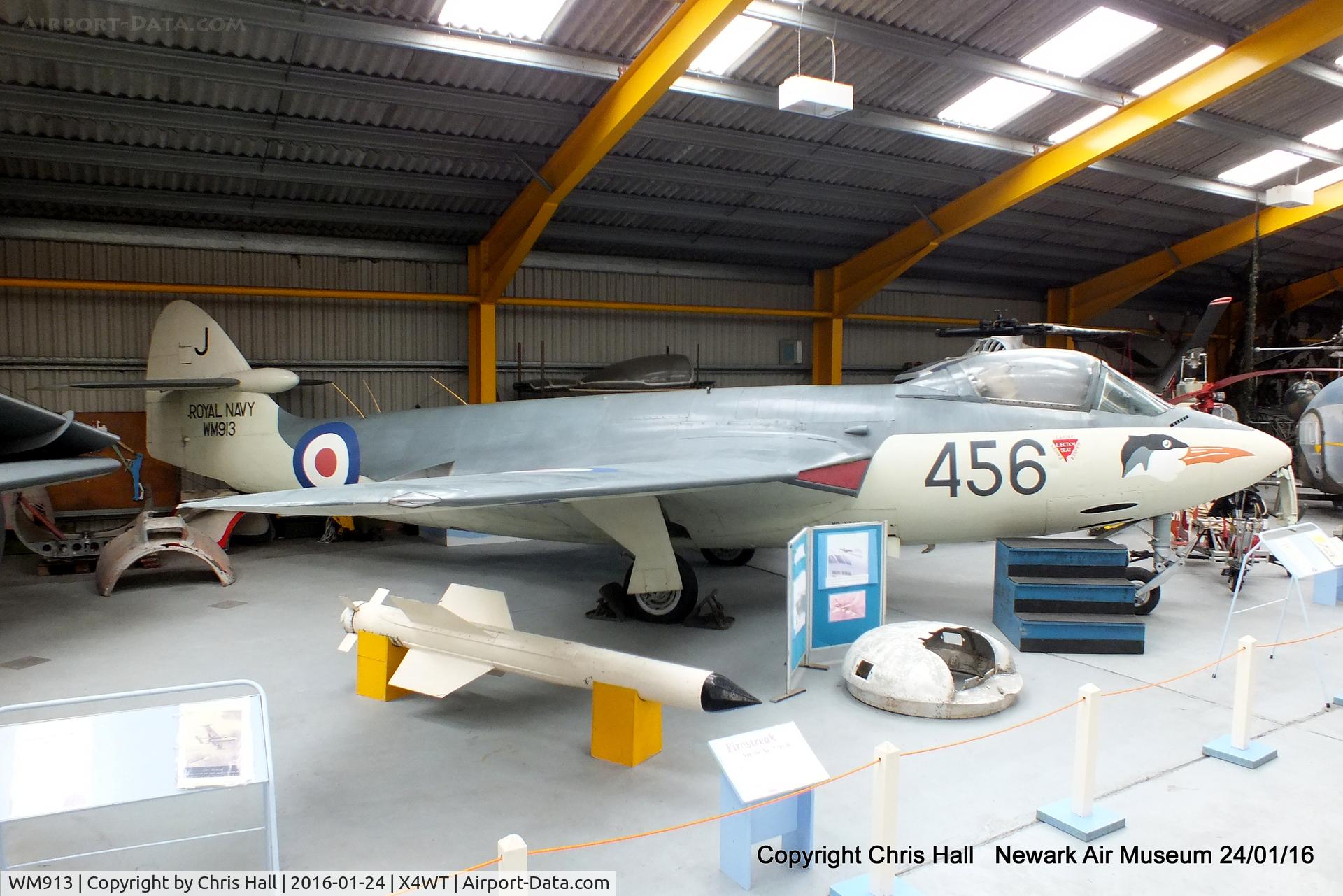 WM913, Hawker Sea Hawk FB.3 C/N 5965, at the Newark Air Museum