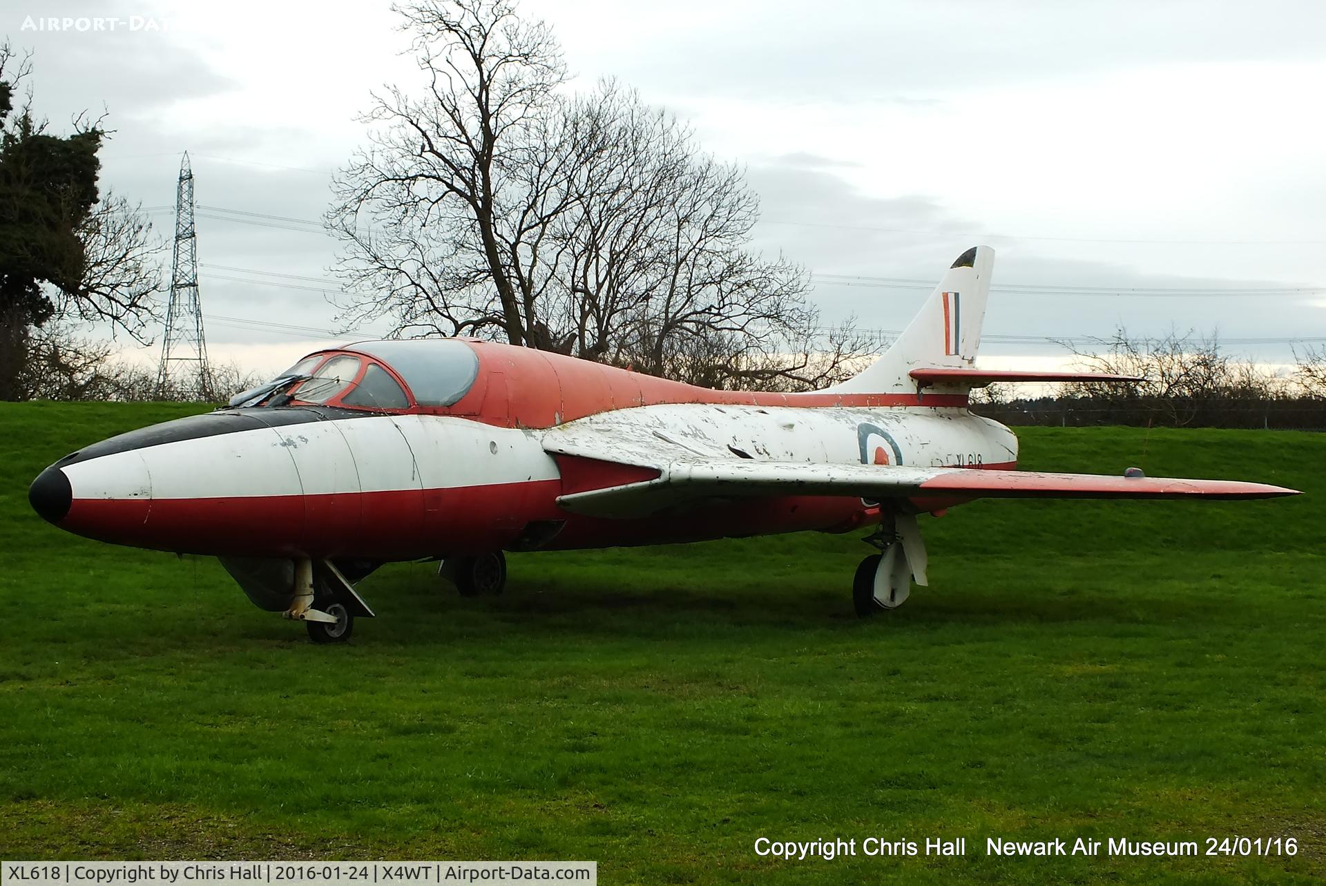 XL618, Hawker Hunter T.7 C/N 41H-695352, at the Newark Air Museum