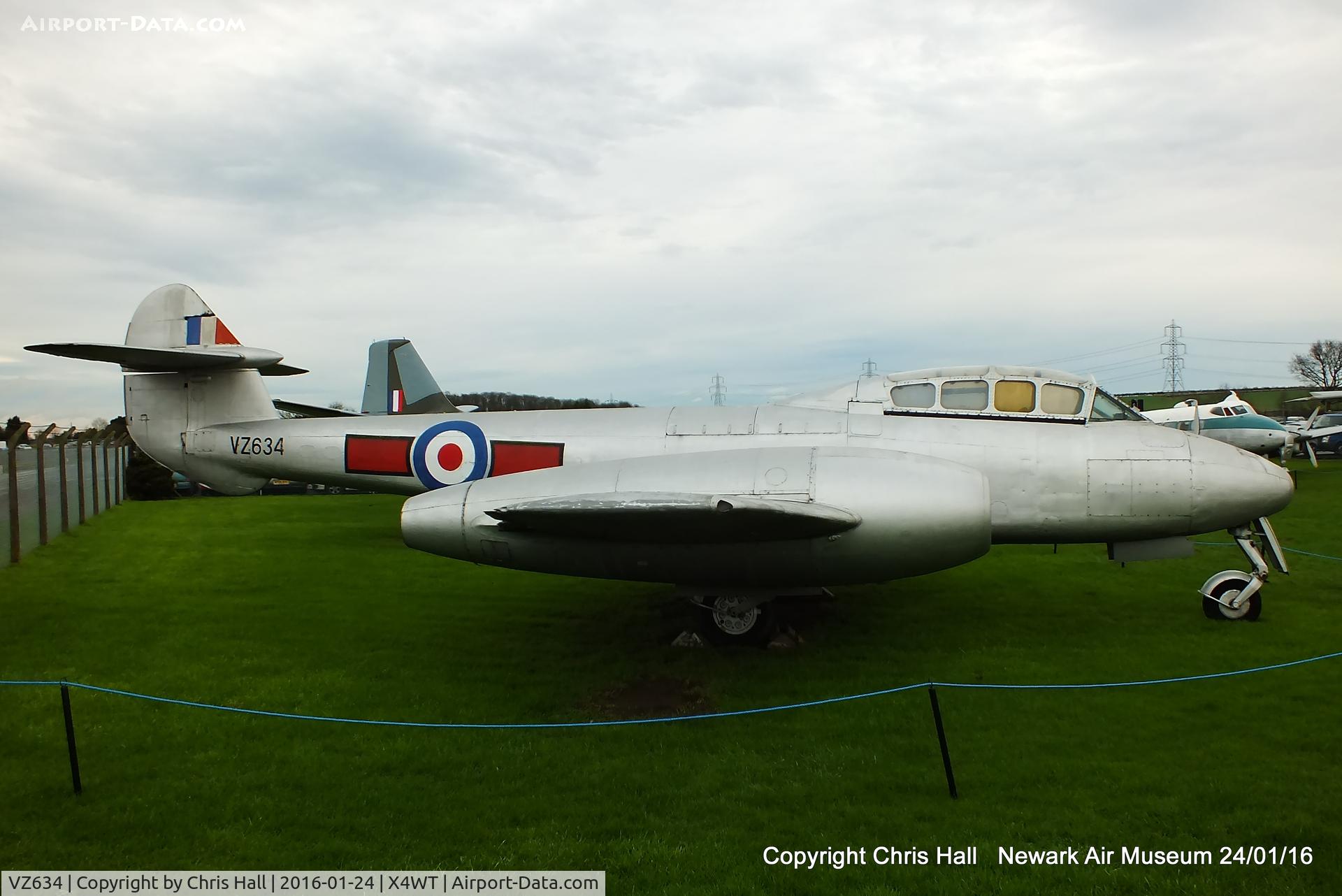VZ634, Gloster Meteor T.7 C/N Not found VZ634, at the Newark Air Museum
