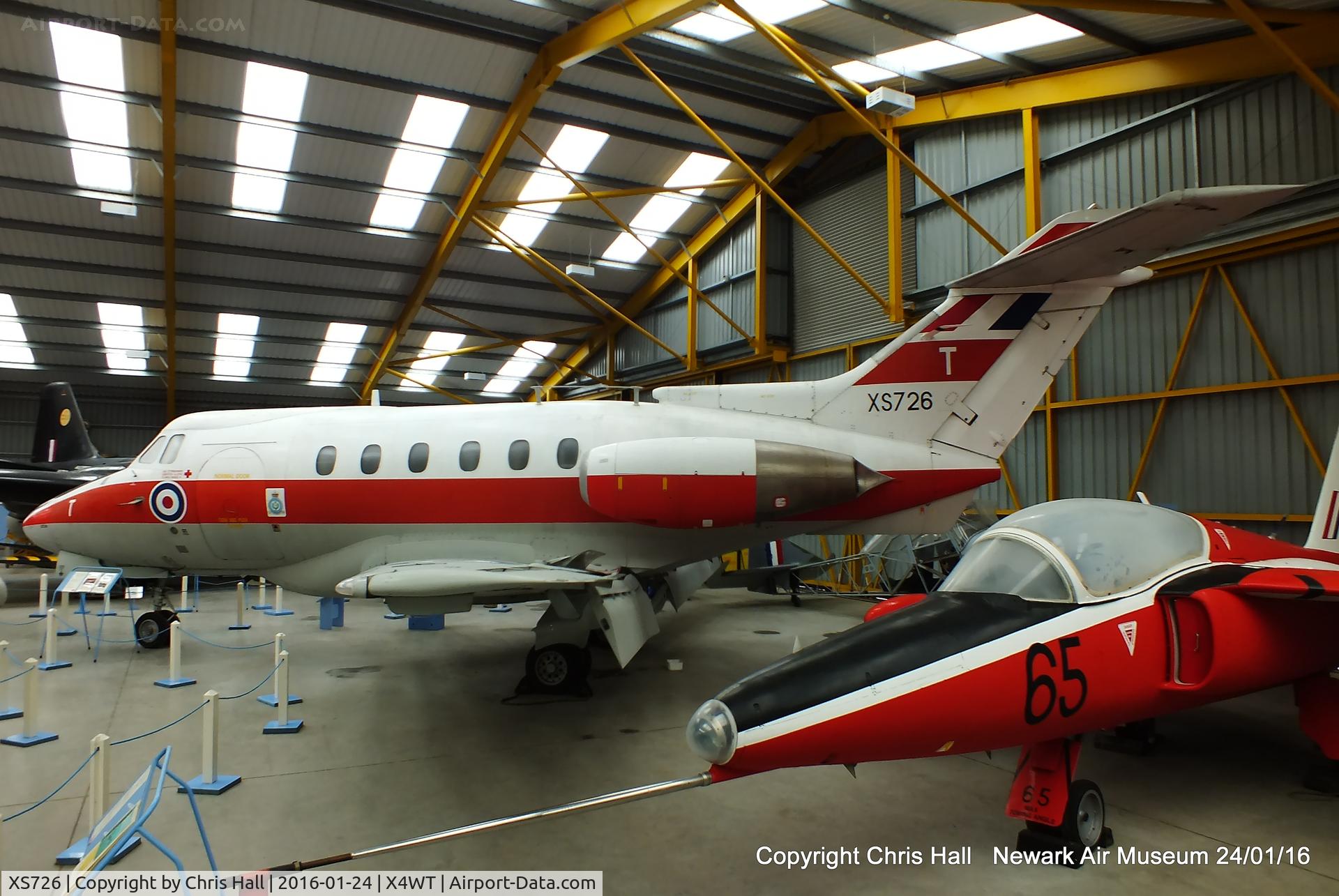 XS726, 1965 Hawker Siddeley HS.125 Dominie T.1 C/N 25044, at the Newark Air Museum
