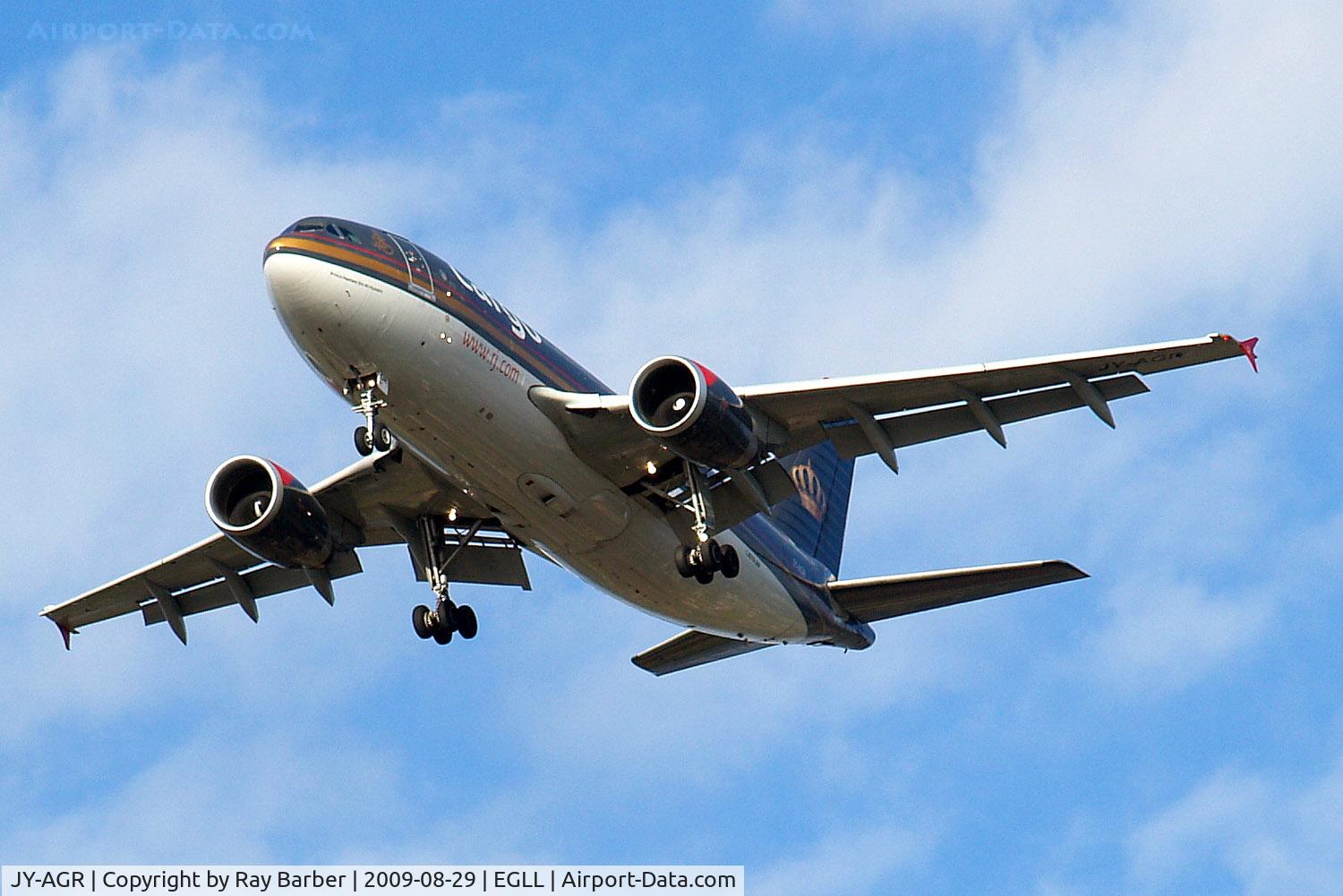 JY-AGR, 1988 Airbus A310-304(F) C/N 490/4451, Airbus A310-304F [490] (Royal Jordanian Airlines) Home~G 29/08/2009. On approach 27R.