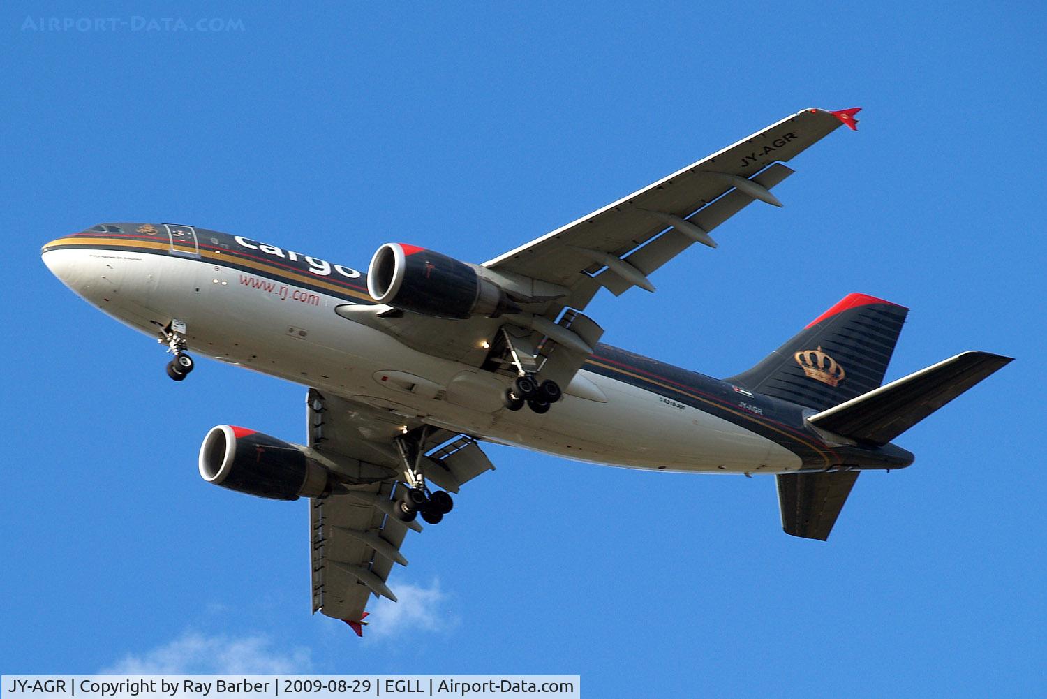 JY-AGR, 1988 Airbus A310-304(F) C/N 490/4451, Airbus A310-304F [490] (Royal Jordanian Airlines) Home~G 29/08/2009. On approach 27R.