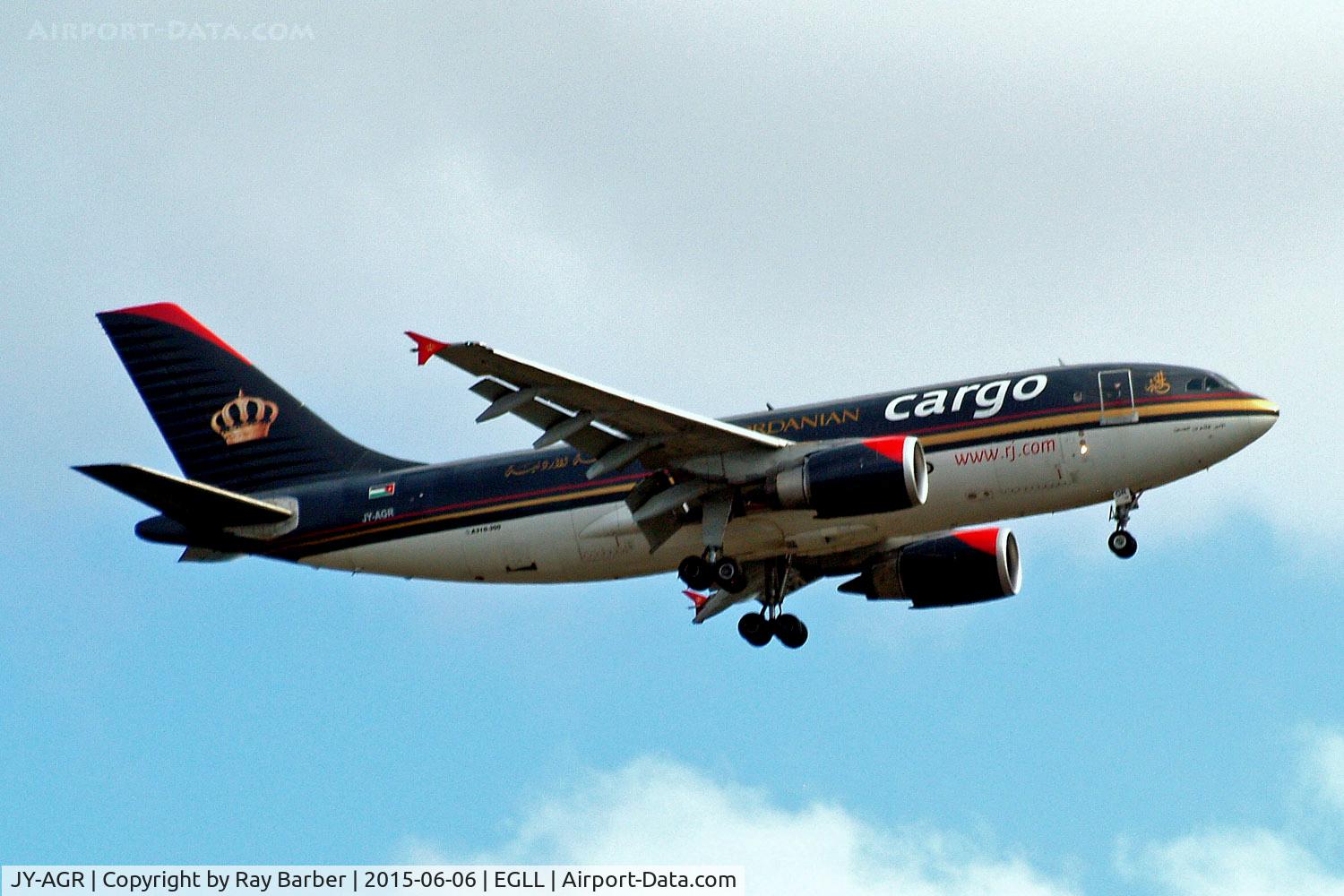 JY-AGR, 1988 Airbus A310-304(F) C/N 490/4451, Airbus A310-304F [490] (Royal Jordanian Airlines) Home~G 06/06/2015. On approach 27L.