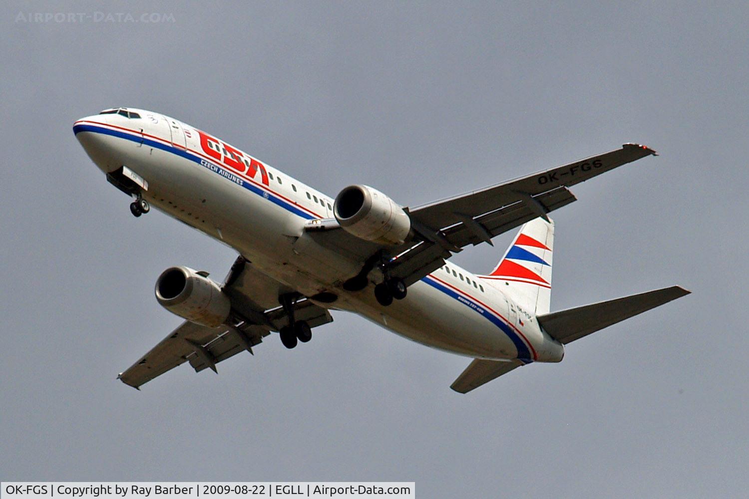 OK-FGS, 2000 Boeing 737-45S C/N 28478, Boeing 737-45S [28478] (CSA Czech Airlines) Home~G 22/08/2009. On approach 27R.