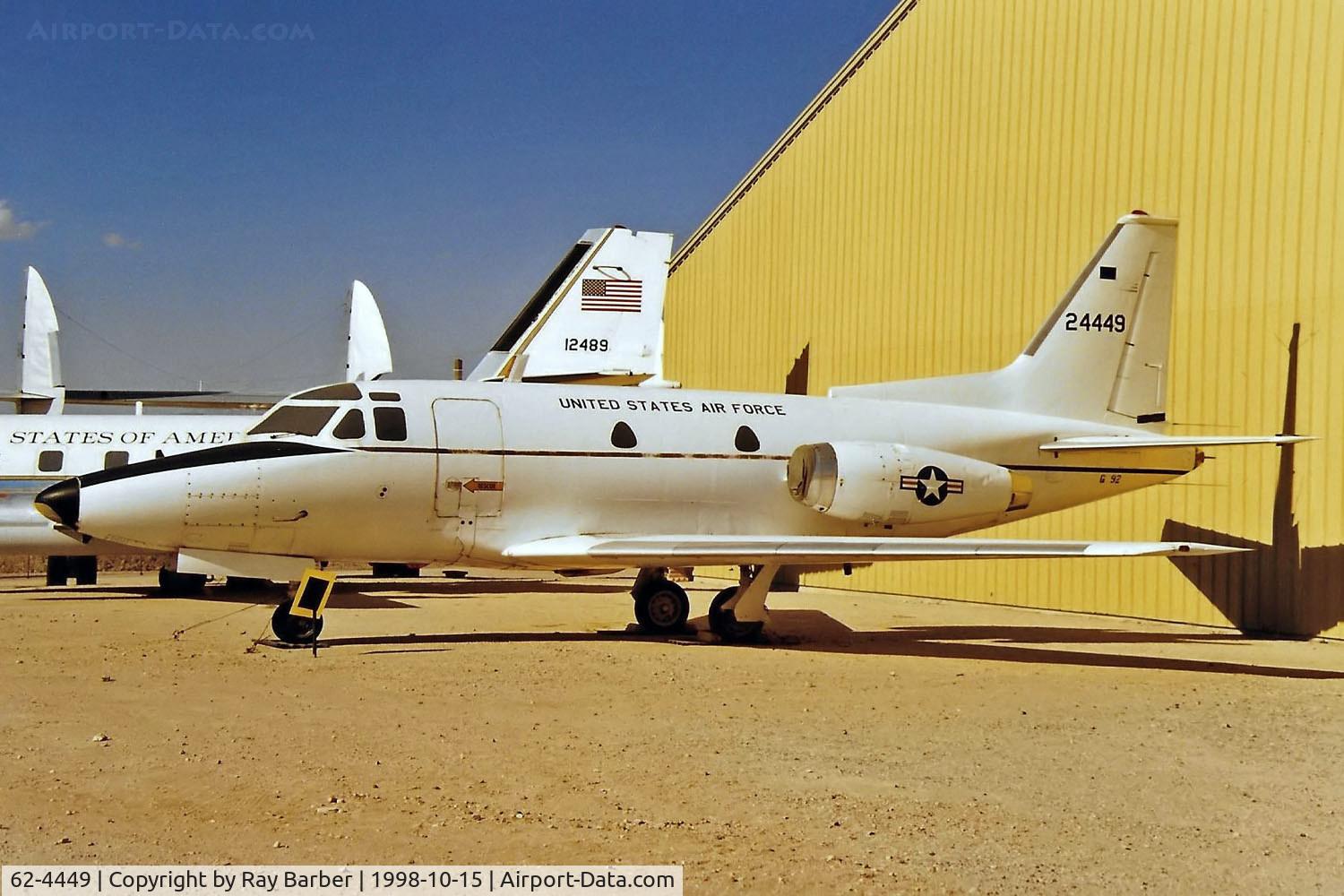 62-4449, 1962 North American CT-39A Sabreliner C/N 276-2, Rockwell CT-39A Sabreliner [276-2] (United States Air Force) Tucson-Pima Air and Space Museum~N 15/10/1998