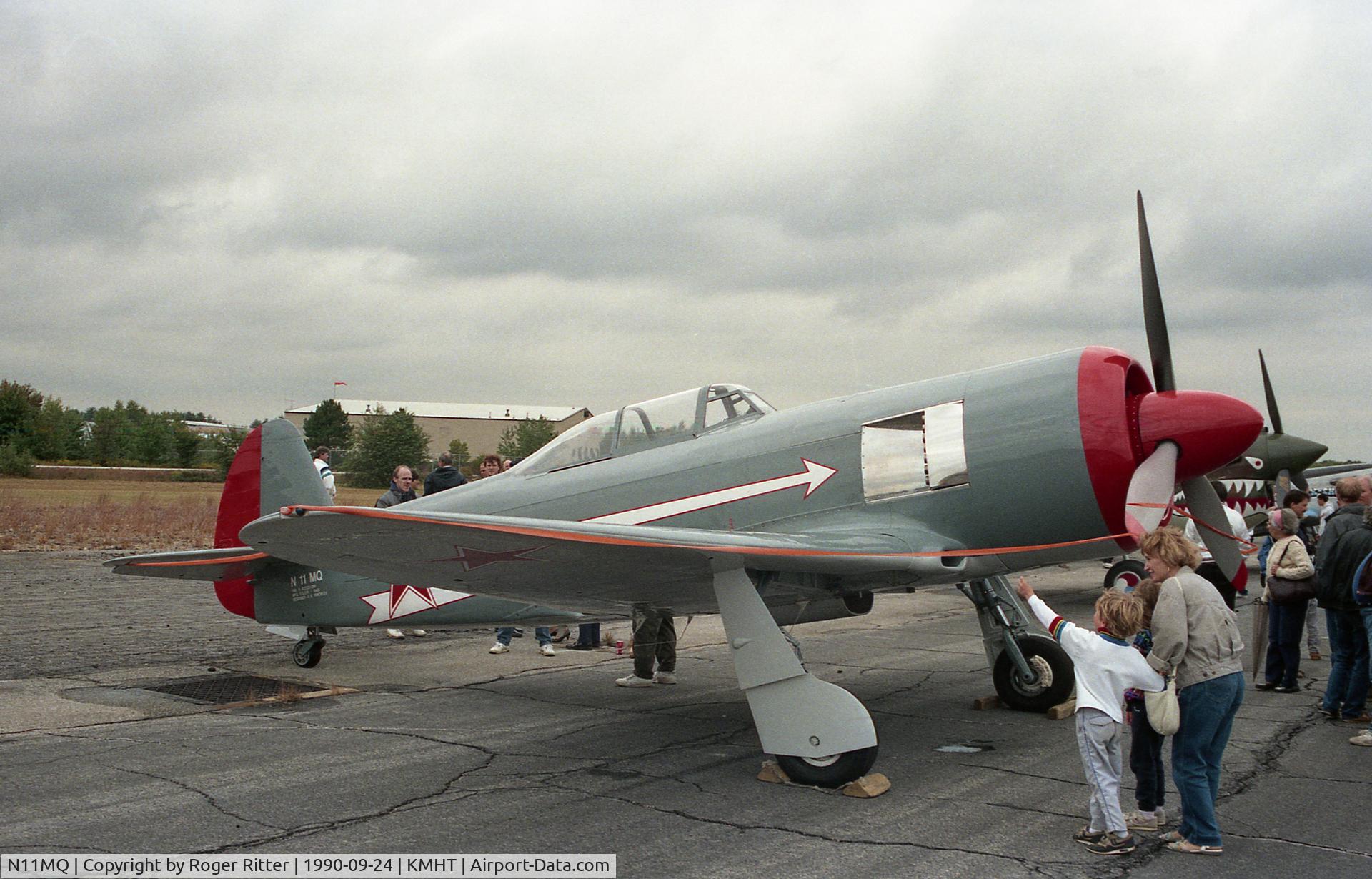 N11MQ, 1943 Let C-11 (Yak-11) C/N 171529, A front quarter view of N11MQ, a Yak-11, taken at Manchester, NH