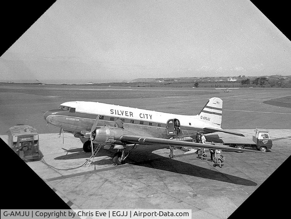 G-AMJU, 1942 Douglas C-47 Dakota 4 C/N 14480/25925, Jersey Airport circa 1962