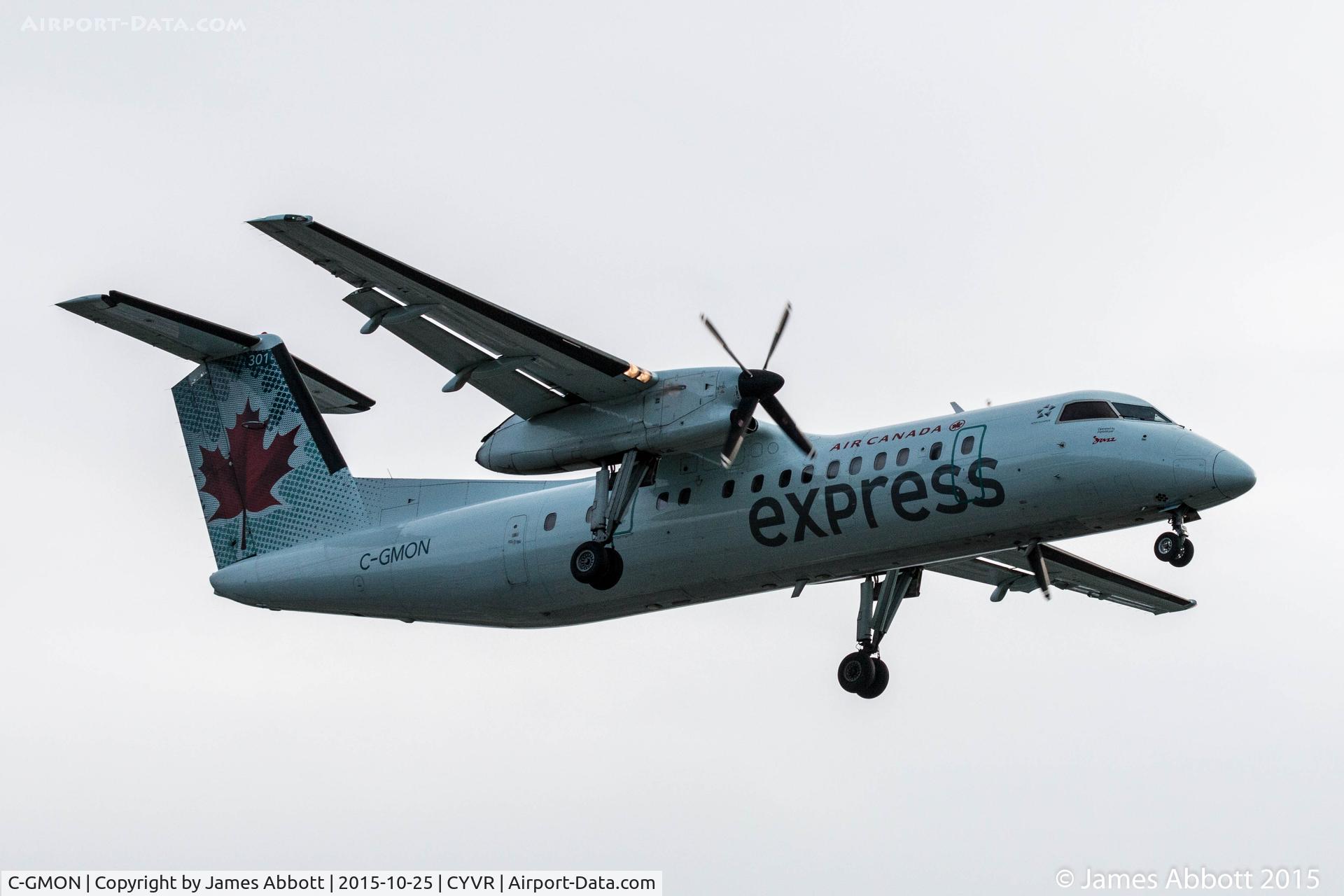 C-GMON, 1989 De Havilland Canada DHC-8-301 Dash 8 C/N 131, On final at YVR